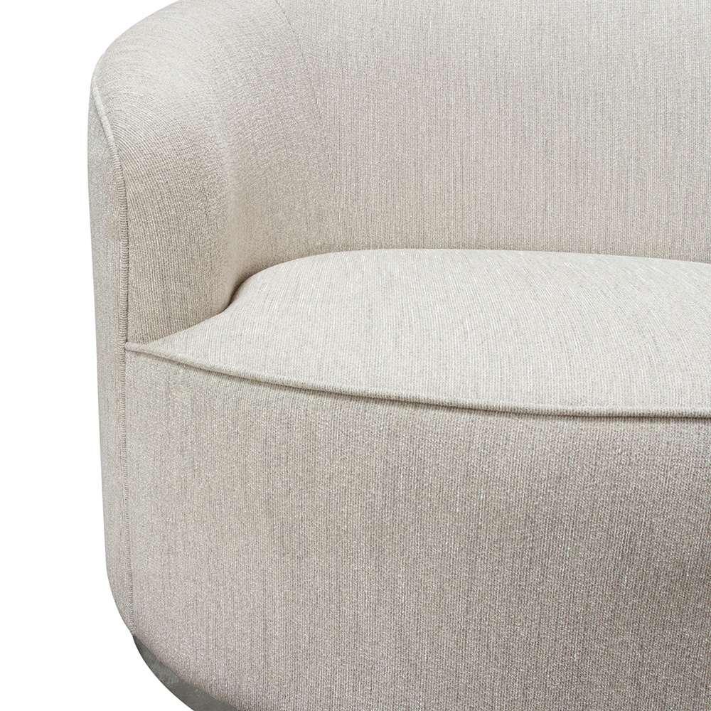 Diamond Sofa - Raven Chair in Light Cream Fabric w/ Brushed Silver Accent Trim - RAVENCHCM veiw 4