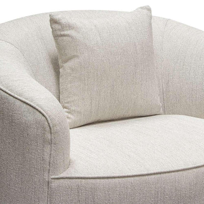 Diamond Sofa - Raven Chair in Light Cream Fabric w/ Brushed Silver Accent Trim - RAVENCHCM veiw 5