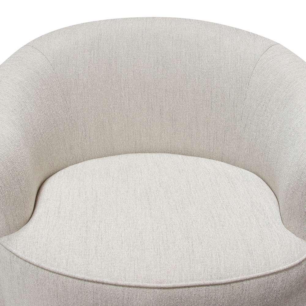 Diamond Sofa - Raven Chair in Light Cream Fabric w/ Brushed Silver Accent Trim - RAVENCHCM veiw 7