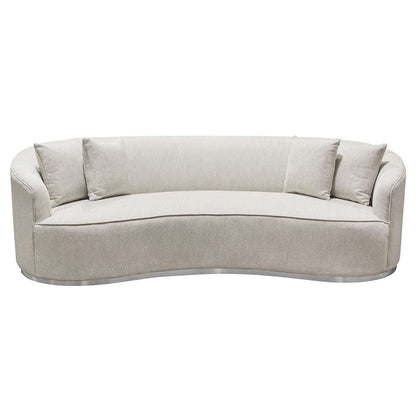 Diamond Sofa - Raven Sofa in Light Cream Fabric w/ Brushed Silver Accent Trim - RAVENSOCM veiw 1