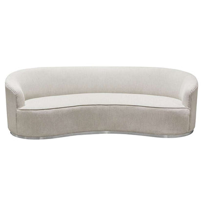 Diamond Sofa - Raven Sofa in Light Cream Fabric w/ Brushed Silver Accent Trim - RAVENSOCM veiw 2