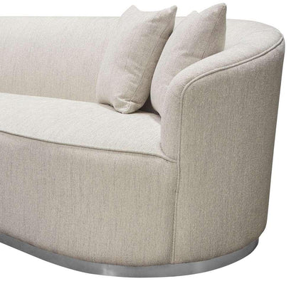 Diamond Sofa - Raven Sofa in Light Cream Fabric w/ Brushed Silver Accent Trim - RAVENSOCM veiw 3
