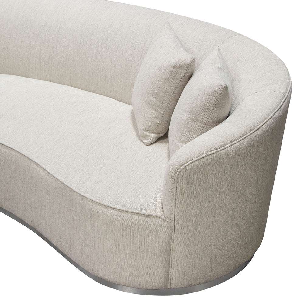 Diamond Sofa - Raven Sofa in Light Cream Fabric w/ Brushed Silver Accent Trim - RAVENSOCM veiw 4