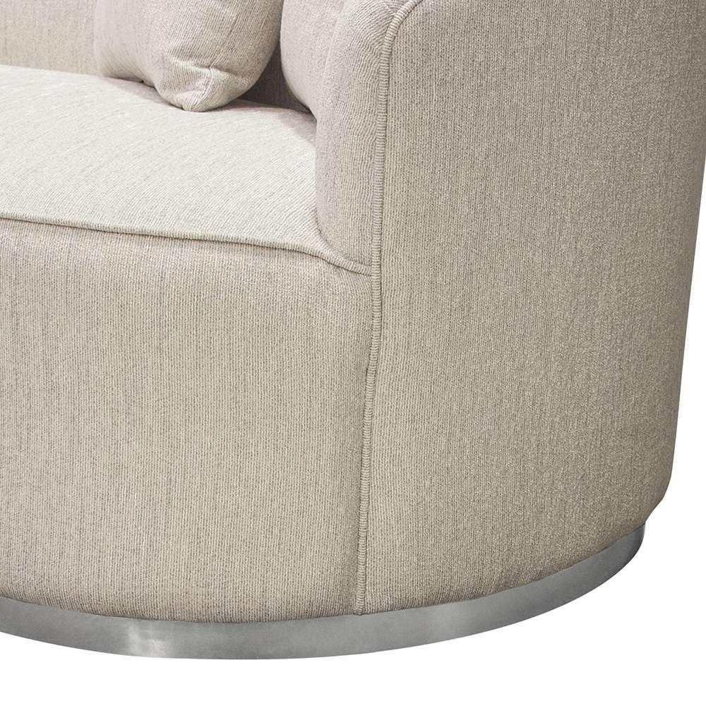 Diamond Sofa - Raven Sofa in Light Cream Fabric w/ Brushed Silver Accent Trim - RAVENSOCM veiw 5