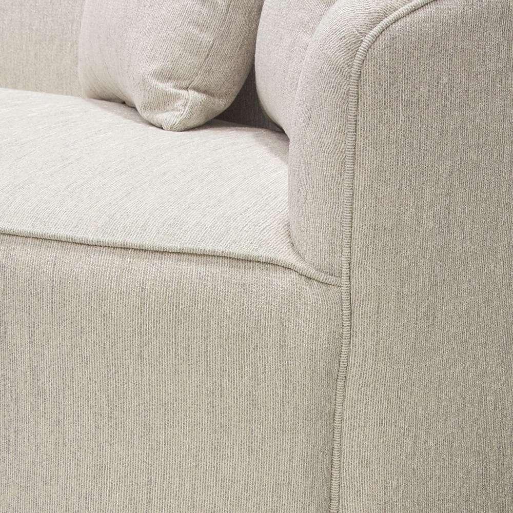 Diamond Sofa - Raven Sofa in Light Cream Fabric w/ Brushed Silver Accent Trim - RAVENSOCM veiw 6