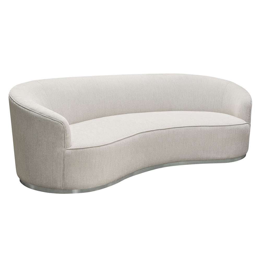 Diamond Sofa - Raven Sofa in Light Cream Fabric w/ Brushed Silver Accent Trim - RAVENSOCM veiw 10