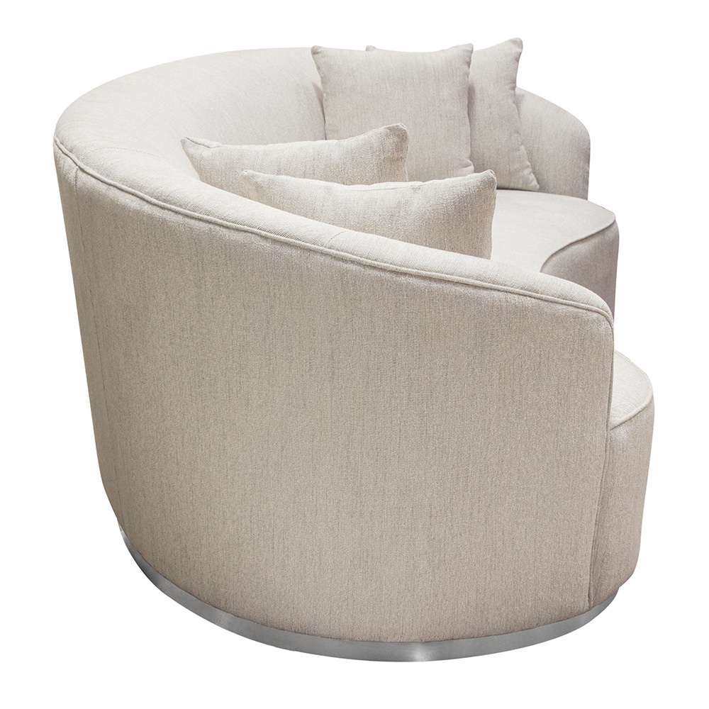 Diamond Sofa - Raven Sofa in Light Cream Fabric w/ Brushed Silver Accent Trim - RAVENSOCM veiw 11