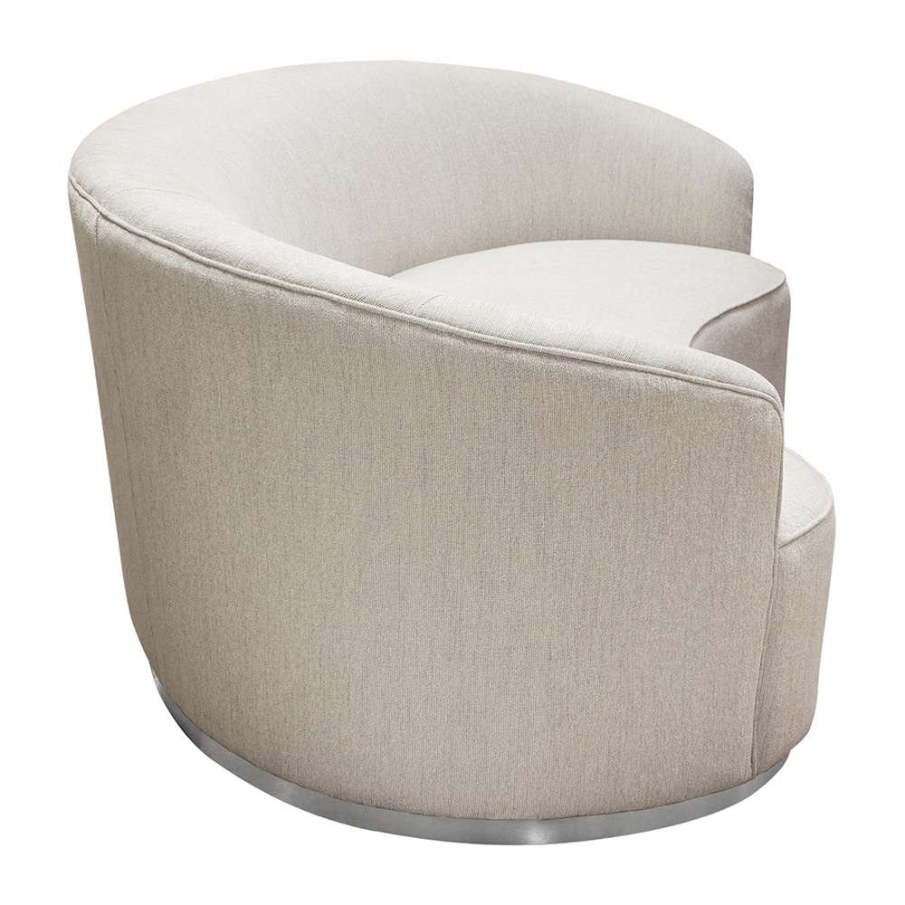 Diamond Sofa - Raven Sofa in Light Cream Fabric w/ Brushed Silver Accent Trim - RAVENSOCM veiw 12