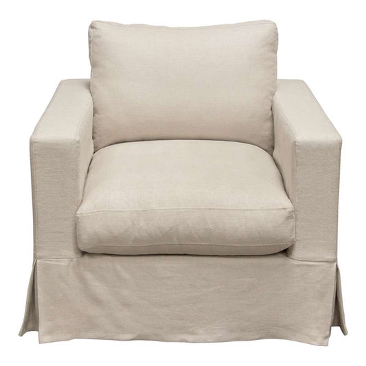 Diamond Sofa - Savannah Slip-Cover Chair in Sand Natural Linen - SAVANNAHCHSD veiw 2