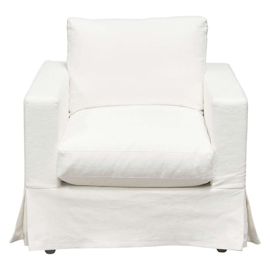 Diamond Sofa - Savannah Slip-Cover Chair in White Natural Linen - SAVANNAHCHWH veiw 2