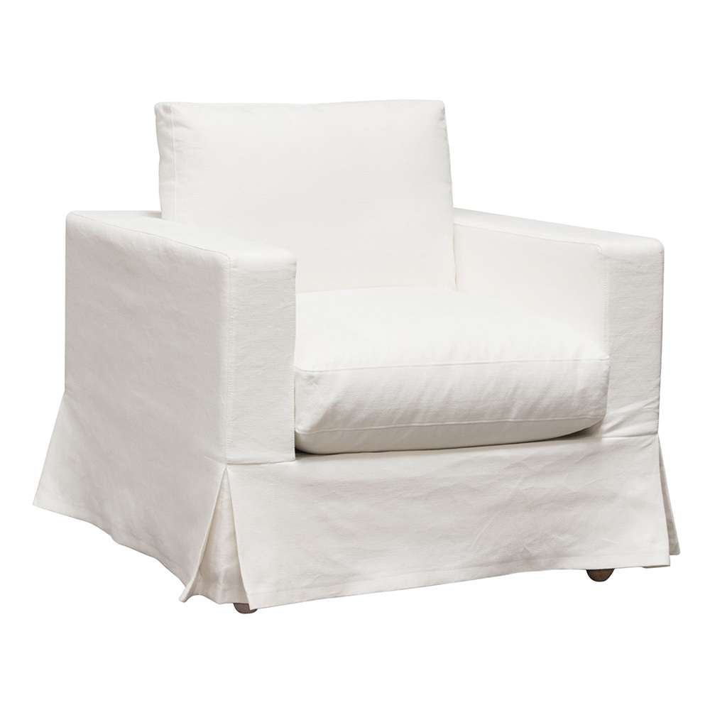 Diamond Sofa - Savannah Slip-Cover Chair in White Natural Linen - SAVANNAHCHWH veiw 3