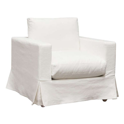 Diamond Sofa - Savannah Slip-Cover Chair in White Natural Linen - SAVANNAHCHWH veiw 3
