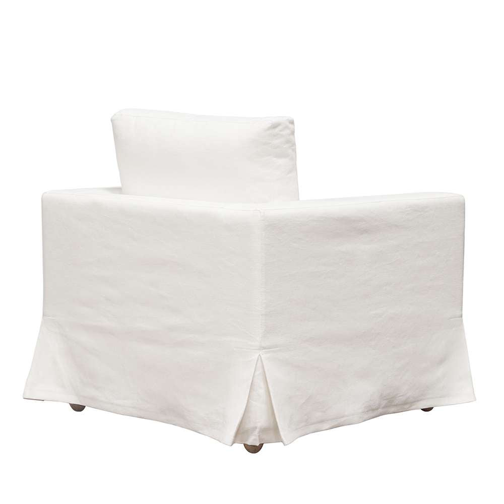 Diamond Sofa - Savannah Slip-Cover Chair in White Natural Linen - SAVANNAHCHWH veiw 9