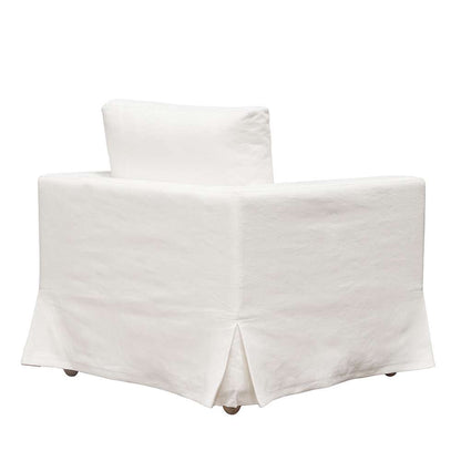 Diamond Sofa - Savannah Slip-Cover Chair in White Natural Linen - SAVANNAHCHWH veiw 9