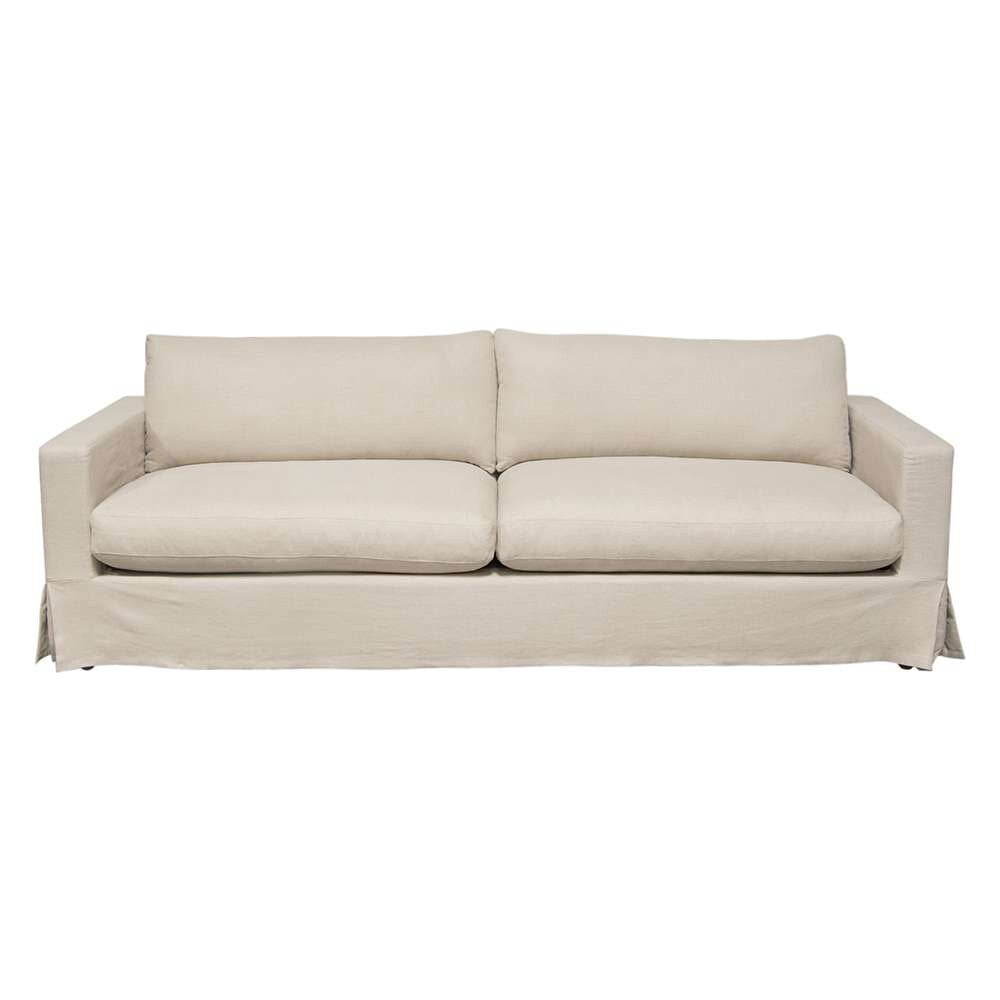 Diamond Sofa - Savannah Slip-Cover Sofa in Sand Natural Linen - SAVANNAHSOSD veiw 1