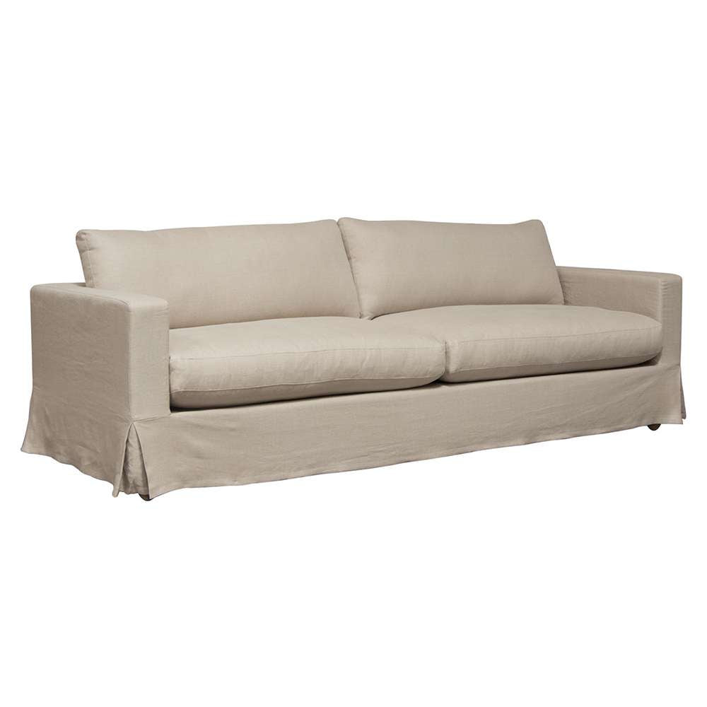 Diamond Sofa - Savannah Slip-Cover Sofa in Sand Natural Linen - SAVANNAHSOSD veiw 2