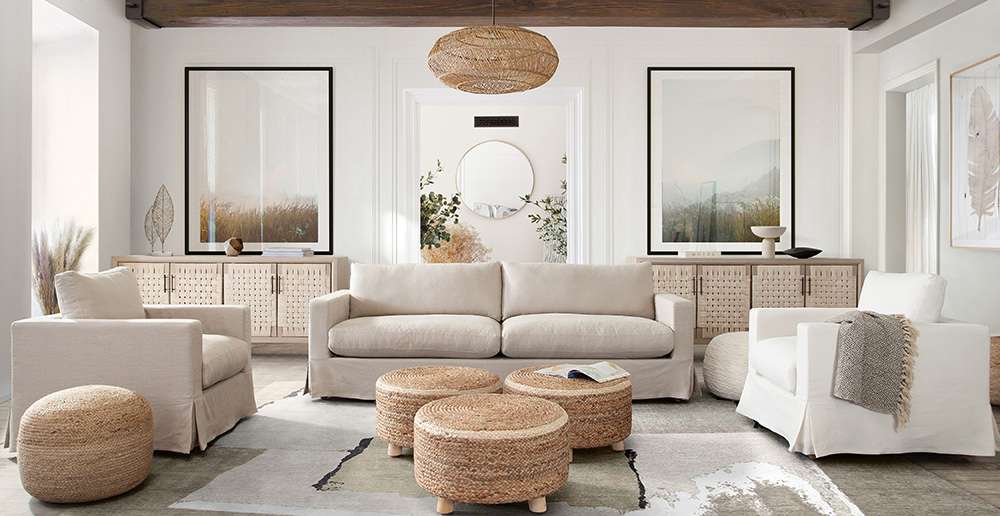 Diamond Sofa - Savannah Slip-Cover Sofa in Sand Natural Linen - SAVANNAHSOSD veiw 5