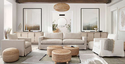 Diamond Sofa - Savannah Slip-Cover Sofa in Sand Natural Linen - SAVANNAHSOSD veiw 5
