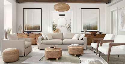 Diamond Sofa - Savannah Slip-Cover Sofa in Sand Natural Linen - SAVANNAHSOSD veiw 6