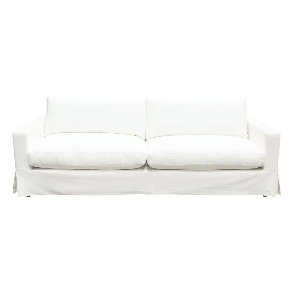 Diamond Sofa - Savannah Slip-Cover Sofa in White Natural Linen - SAVANNAHSOWH veiw 1