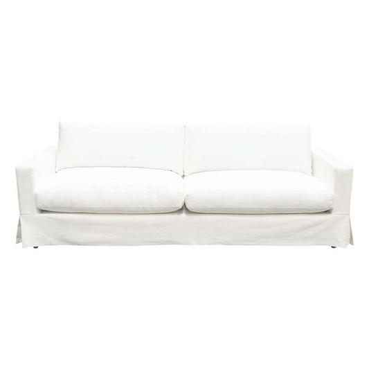 Diamond Sofa - Savannah Slip-Cover Sofa in White Natural Linen - SAVANNAHSOWH veiw 1
