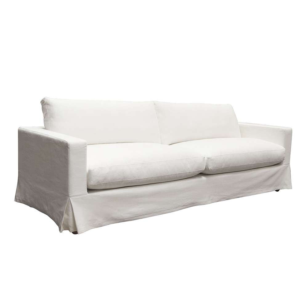 Diamond Sofa - Savannah Slip-Cover Sofa in White Natural Linen - SAVANNAHSOWH veiw 2