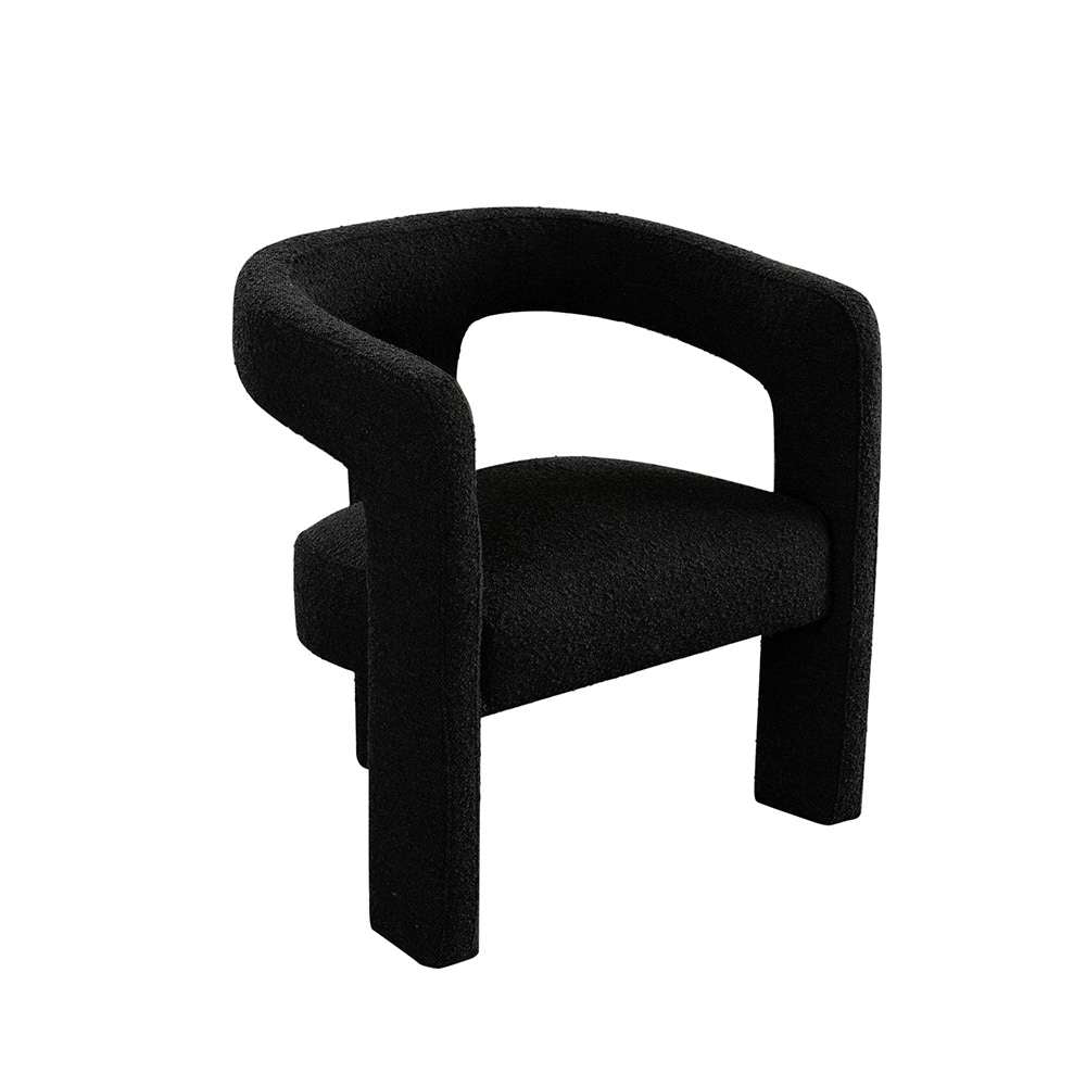 Diamond Sofa - Scout Dining/Accent Chair in Black Boucle Fabric - SCOUTCHBL veiw 2