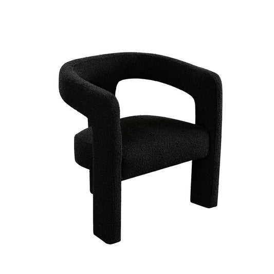 Diamond Sofa - Scout Dining/Accent Chair in Black Boucle Fabric - SCOUTCHBL veiw 2