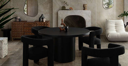 Diamond Sofa - Scout Dining/Accent Chair in Black Boucle Fabric - SCOUTCHBL veiw 7