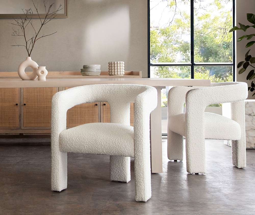 Diamond Sofa - Scout Dining/Accent Chair in Ivory Boucle Fabric - SCOUTCHIV veiw 4