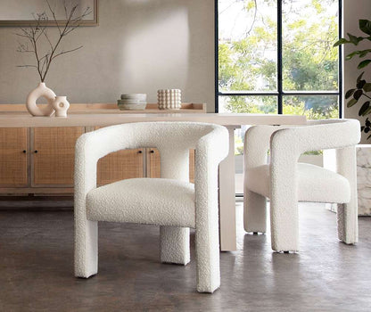 Diamond Sofa - Scout Dining/Accent Chair in Ivory Boucle Fabric - SCOUTCHIV veiw 4