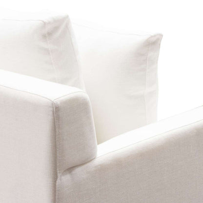Diamond Sofa - Seattle Loose Back Sofa in White Linen w/ Polished Silver Metal Leg - SEATTLESOWH veiw 3