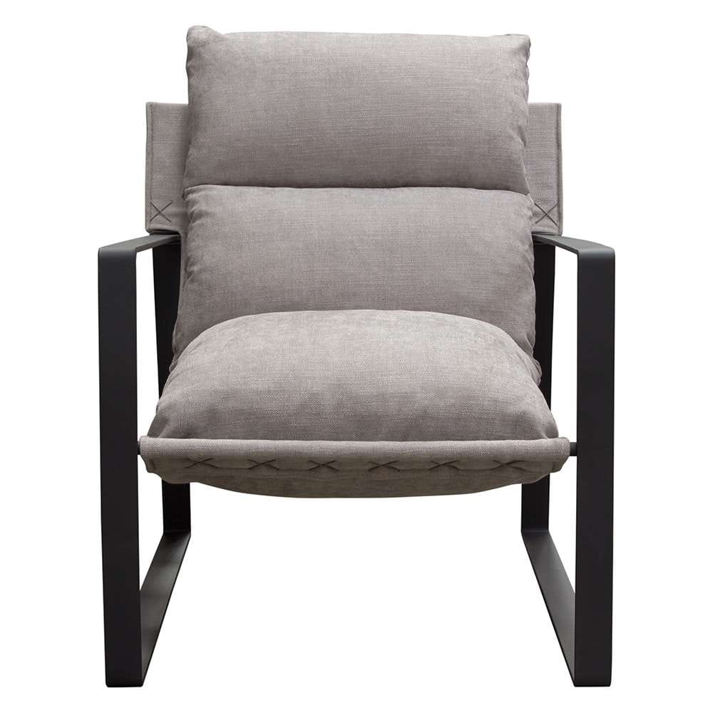 Diamond Sofa - Miller Sling Accent Chair in Grey Fabric w/ Black Powder Coated Metal Frame - MILLERCHGR_CLOSEOUT veiw 1