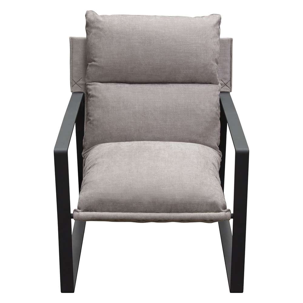 Diamond Sofa - Miller Sling Accent Chair in Grey Fabric w/ Black Powder Coated Metal Frame - MILLERCHGR_CLOSEOUT veiw 2