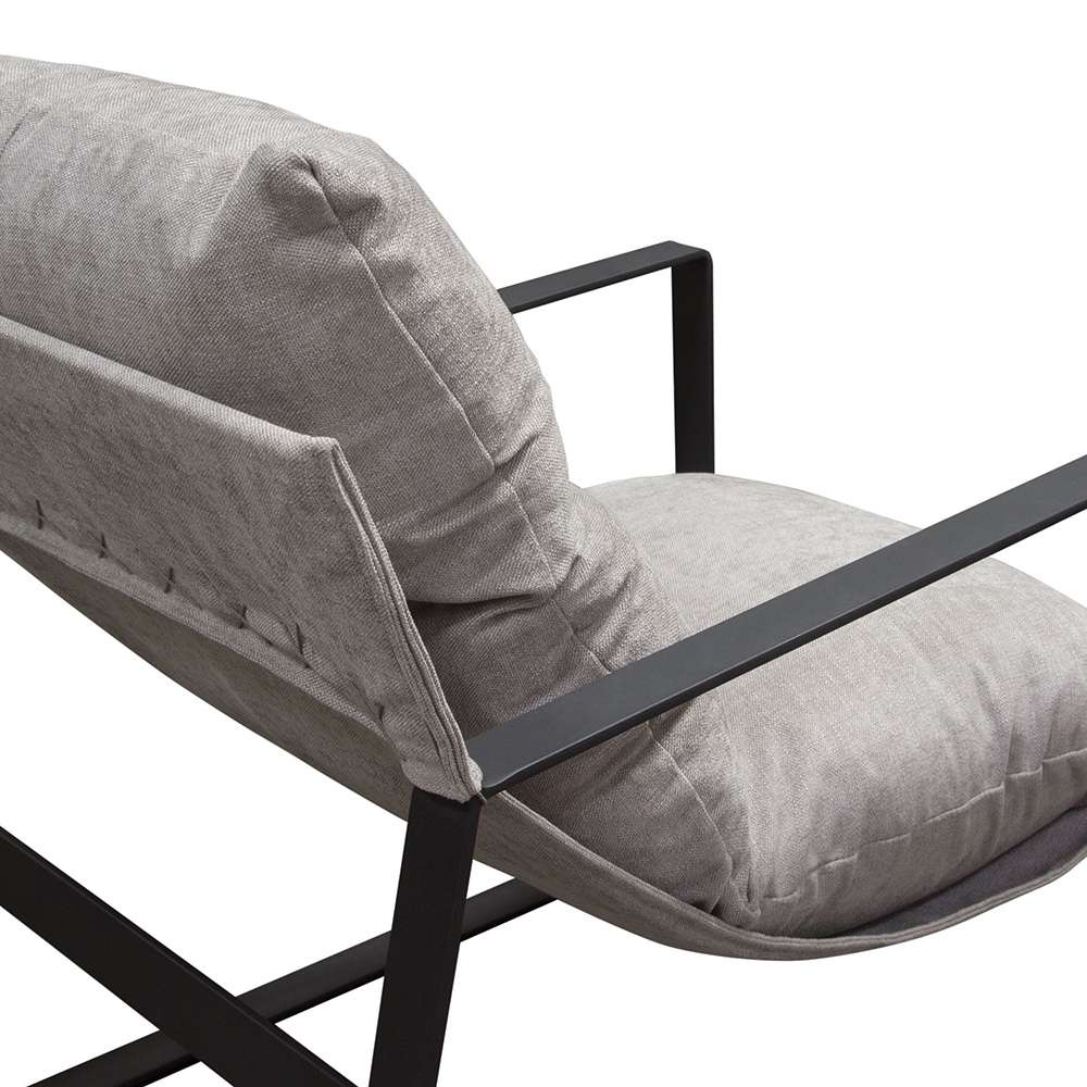 Diamond Sofa - Miller Sling Accent Chair in Grey Fabric w/ Black Powder Coated Metal Frame - MILLERCHGR_CLOSEOUT veiw 3