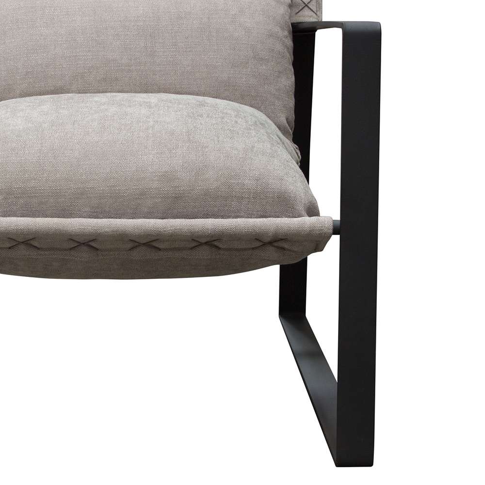 Diamond Sofa - Miller Sling Accent Chair in Grey Fabric w/ Black Powder Coated Metal Frame - MILLERCHGR_CLOSEOUT veiw 4
