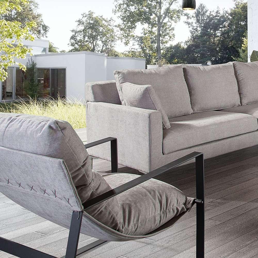 Diamond Sofa - Miller Sling Accent Chair in Grey Fabric w/ Black Powder Coated Metal Frame - MILLERCHGR_CLOSEOUT veiw 6