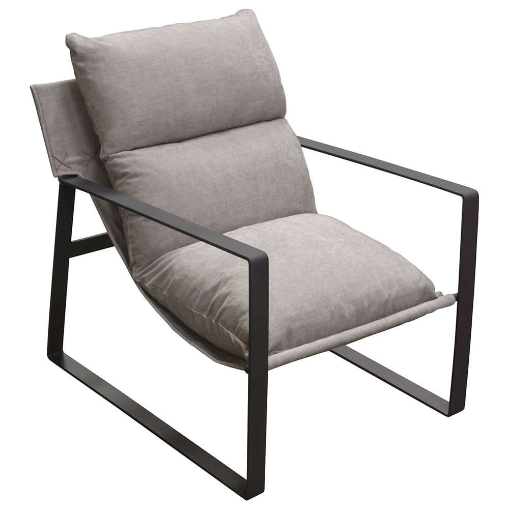 Diamond Sofa - Miller Sling Accent Chair in Grey Fabric w/ Black Powder Coated Metal Frame - MILLERCHGR_CLOSEOUT veiw 8