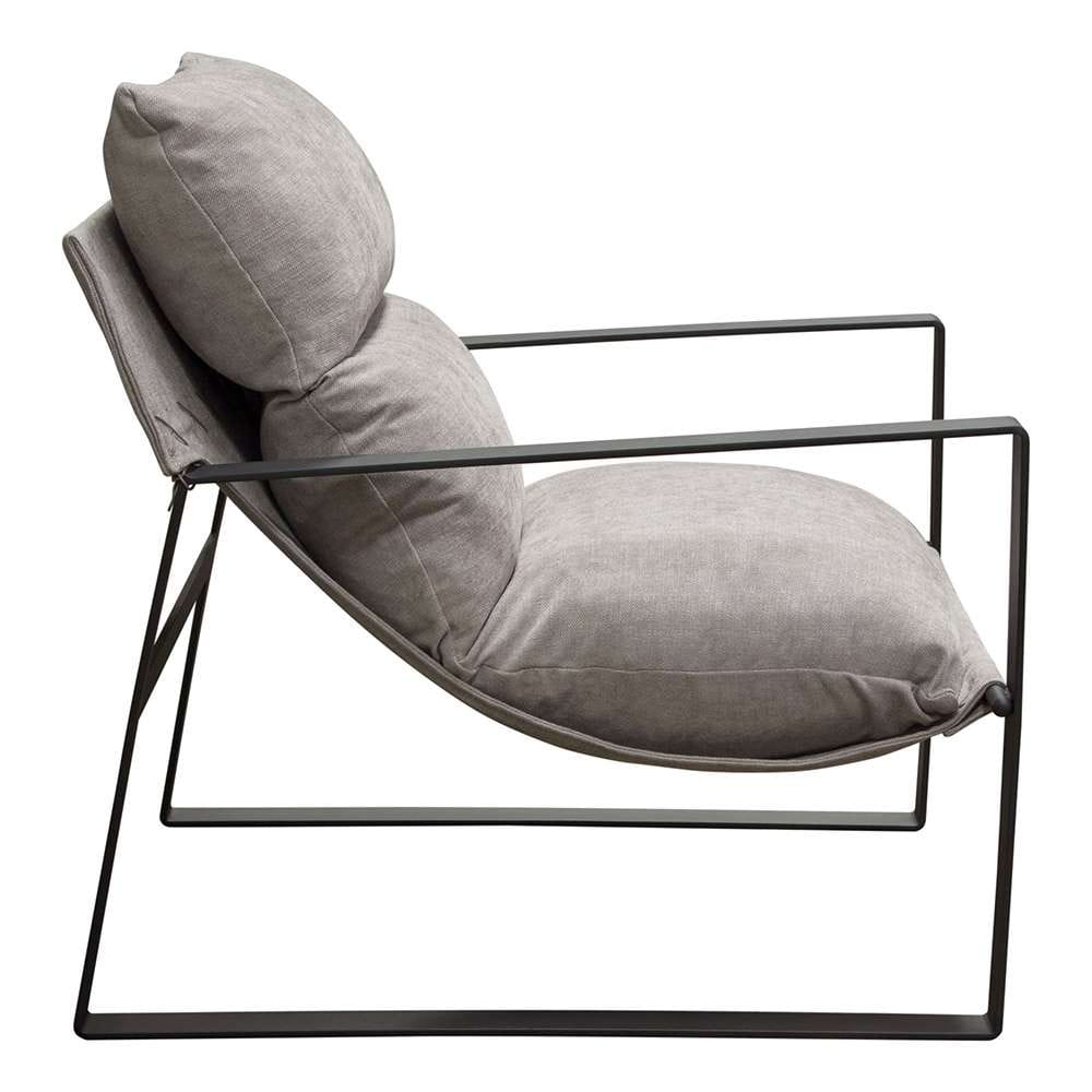 Diamond Sofa - Miller Sling Accent Chair in Grey Fabric w/ Black Powder Coated Metal Frame - MILLERCHGR_CLOSEOUT veiw 9