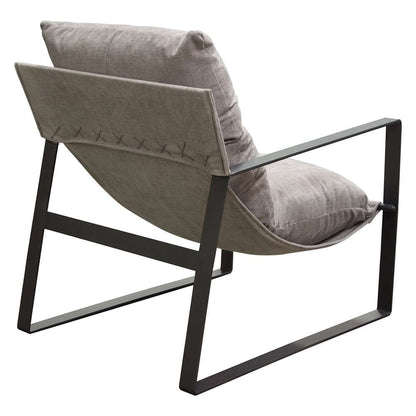 Diamond Sofa - Miller Sling Accent Chair in Grey Fabric w/ Black Powder Coated Metal Frame - MILLERCHGR_CLOSEOUT veiw 10
