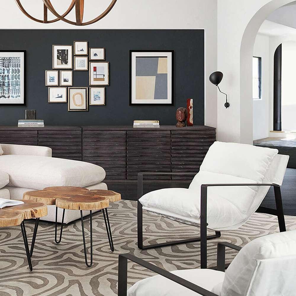 Diamond Sofa - Miller Sling Accent Chair in White Linen Fabric w/ Black Powder Coated Metal Frame - MILLERCHWH_CLOSEOUT veiw 10