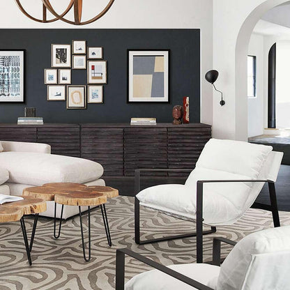 Diamond Sofa - Miller Sling Accent Chair in White Linen Fabric w/ Black Powder Coated Metal Frame - MILLERCHWH_CLOSEOUT veiw 10