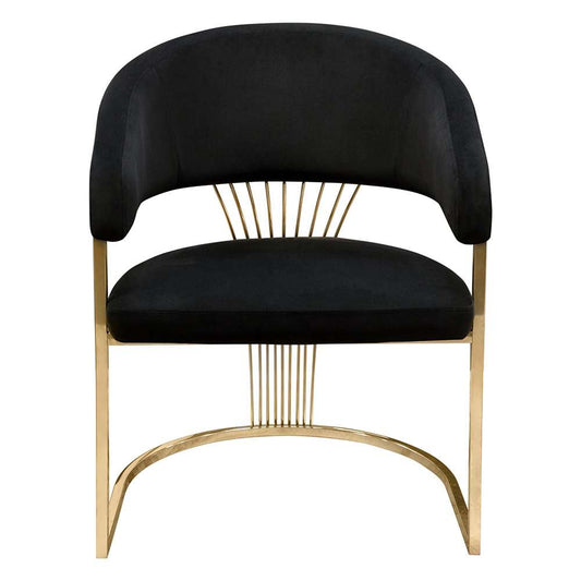 Diamond Sofa - Solstice Dining Chair in Black Velvet w/ Polished Gold Metal Frame - SOLSTICEDCBL1PK veiw 1