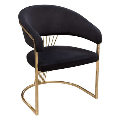 Diamond Sofa - Solstice Dining Chair in Black Velvet w/ Polished Gold Metal Frame - SOLSTICEDCBL1PK veiw 2