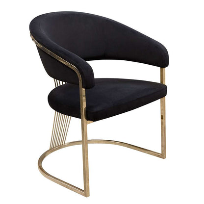 Diamond Sofa - Solstice Dining Chair in Black Velvet w/ Polished Gold Metal Frame - SOLSTICEDCBL1PK veiw 3