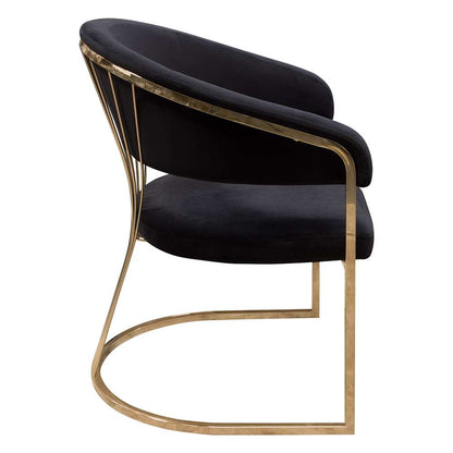 Diamond Sofa - Solstice Dining Chair in Black Velvet w/ Polished Gold Metal Frame - SOLSTICEDCBL1PK veiw 5