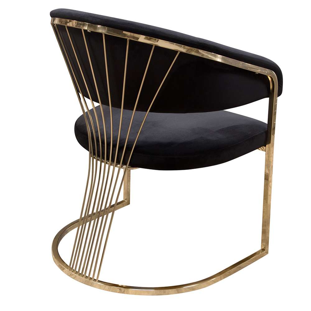 Diamond Sofa - Solstice Dining Chair in Black Velvet w/ Polished Gold Metal Frame - SOLSTICEDCBL1PK veiw 6