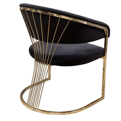 Diamond Sofa - Solstice Dining Chair in Black Velvet w/ Polished Gold Metal Frame - SOLSTICEDCBL1PK veiw 6