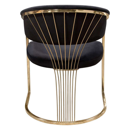 Diamond Sofa - Solstice Dining Chair in Black Velvet w/ Polished Gold Metal Frame - SOLSTICEDCBL1PK veiw 7