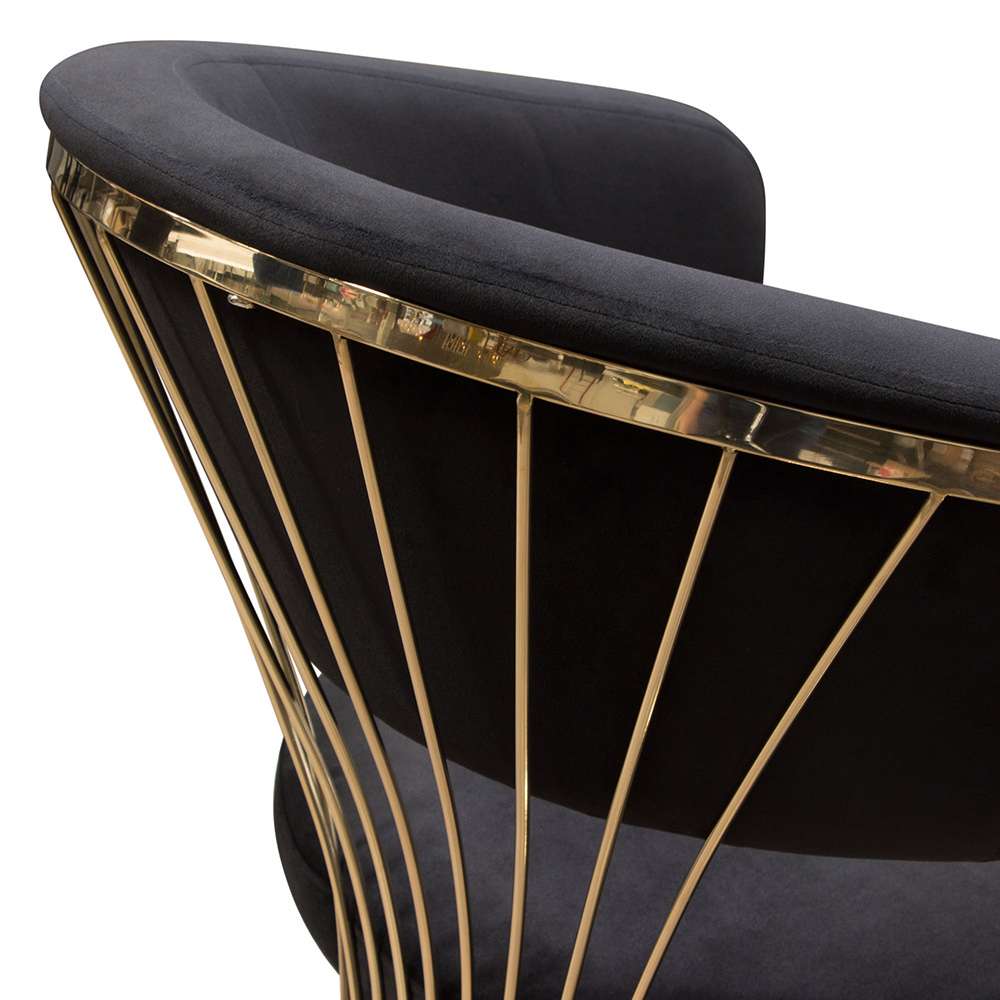 Diamond Sofa - Solstice Dining Chair in Black Velvet w/ Polished Gold Metal Frame - SOLSTICEDCBL1PK veiw 8